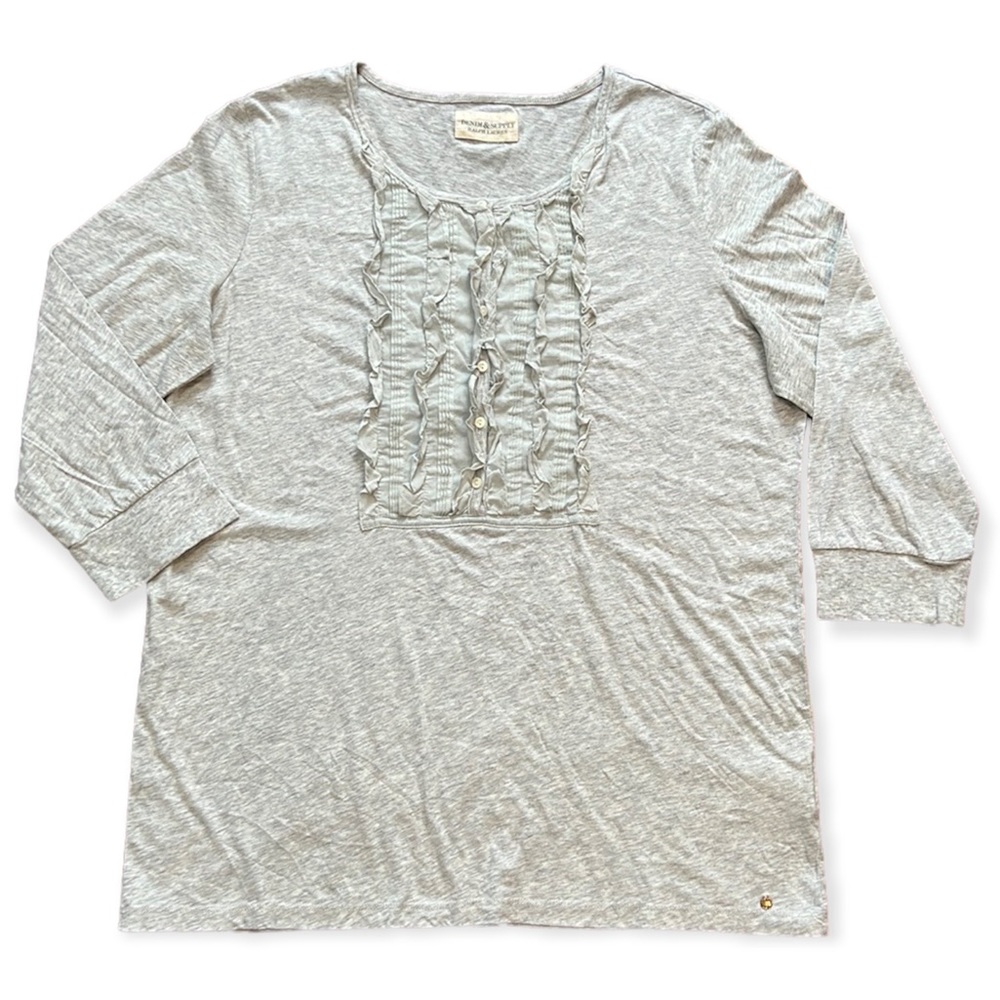 NWOT Denim & Supply Ralph Lauren Henley Ruffle 3/4 Sleeve